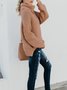 Women Plain Split Joint Winter Street Long Sleeve Turtleneck Sweater