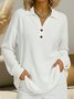 Women Plain Long Sleeve Tee T-shirt Stand Collar Jacquard Casual Spring/Fall Top