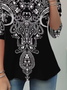 Women Abstract Long Sleeve Tee T-shirt Crew Neck Casual Spring/Fall Tunic Top