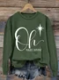 Women Text Letters Crew Neck Printing Casual Spring/Fall Long Sleeve Sweatshirt