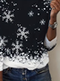 Women Christmas Long Sleeve Tee T-shirt Crew Neck Casual Spring/Fall Tunic Top