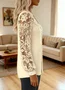Women Lace Long Sleeve Shirt Spring/Fall V Neck Daily Casual Top