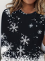 Women Christmas Long Sleeve Tee T-shirt Crew Neck Casual Spring/Fall Tunic Top