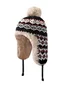 Winter Knitted Thickened Fleece-lined Neck Protector Warm Jacquard Pattern Versatile Casual Ear-covering Hat