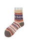 Chunky Knit Thick Warm Mid-calf Socks With Ethnic Retro Geometric Pattern