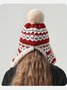Winter Knitted Thickened Fleece-lined Neck Protector Warm Jacquard Pattern Versatile Casual Ear-covering Hat
