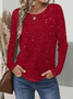 Women Christmas Long Sleeve Tee T-shirt Crew Neck Casual Spring/Fall Tunic Top