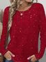 Women Christmas Long Sleeve Tee T-shirt Crew Neck Casual Spring/Fall Tunic Top