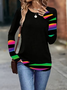 Women Abstract Long Sleeve Tee T-shirt Crew Neck Casual Spring/Fall Tunic Top