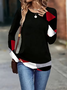 Women Abstract Long Sleeve Tee T-shirt Crew Neck Casual Spring/Fall Tunic Top