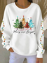 Women Christmas Crew Neck Printing Casual Spring/Fall Long Sleeve Sweatshirt