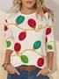 Women Christmas Long Sleeve Tee T-shirt Crew Neck Casual Spring/Fall Tunic Top