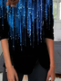 Women Abstract Long Sleeve Tee T-shirt Crew Neck Casual Spring/Fall Tunic Top