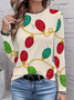 Women Christmas Long Sleeve Tee T-shirt Crew Neck Casual Spring/Fall Tunic Top