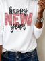 Women Text Letters Long Sleeve Tee T-shirt Crew Neck Casual Spring/Fall Tunic Top