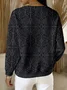 Women Abstract Crew Neck Printing Casual Spring/Fall Long Sleeve Sweatshirt