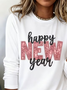 Women Text Letters Long Sleeve Tee T-shirt Crew Neck Casual Spring/Fall Tunic Top