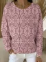 Women Abstract Crew Neck Printing Casual Spring/Fall Long Sleeve Sweatshirt