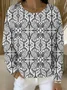 Women Abstract Crew Neck Printing Casual Spring/Fall Long Sleeve Sweatshirt