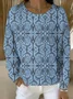 Women Abstract Crew Neck Printing Casual Spring/Fall Long Sleeve Sweatshirt