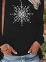 Women Christmas Long Sleeve Tee T-shirt Crew Neck Casual Spring/Fall Tunic Top