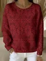 Women Abstract Crew Neck Printing Casual Spring/Fall Long Sleeve Sweatshirt