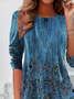 Women Floral Long Sleeve Tee T-shirt Crew Neck Casual Spring/Fall Tunic Top