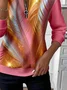 Women Abstract Crew Neck Printing Casual Spring/Fall Long Sleeve Sweatshirt