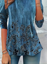 Women Floral Long Sleeve Tee T-shirt Crew Neck Casual Spring/Fall Tunic Top