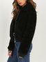 Women Spring/Fall Outerwear Casual Split Joint Plain Long Sleeve Shawl Collar Jacket
