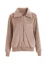 Women Spring/Fall Outerwear Casual Split Joint Plain Long Sleeve Shawl Collar Jacket