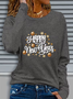 Women Text Letters Long Sleeve Tee T-shirt Crew Neck Casual Spring/Fall Tunic Top