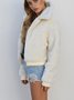 Women Spring/Fall Outerwear Casual Split Joint Plain Long Sleeve Shawl Collar Jacket