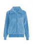 Women Spring/Fall Outerwear Casual Split Joint Plain Long Sleeve Shawl Collar Jacket