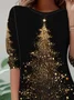 Women Christmas Long Sleeve Tee T-shirt Crew Neck Casual Spring/Fall Tunic Top