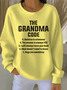 Women Letter Pattern Crew Neck Vintage Spring/Fall Long Sleeve Sweatshirt