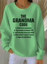 Women Letter Pattern Crew Neck Vintage Spring/Fall Long Sleeve Sweatshirt