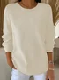 Women Plain Printing Spring/Fall Casual Long Sleeve Crew Neck Sweater