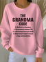 Women Letter Pattern Crew Neck Vintage Spring/Fall Long Sleeve Sweatshirt
