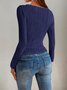 Women Striped Long Sleeve Tee T-shirt Crew Neck Jacquard Casual Spring/Fall Top