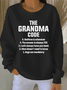 Women Letter Pattern Crew Neck Vintage Spring/Fall Long Sleeve Sweatshirt