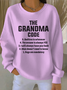 Women Letter Pattern Crew Neck Vintage Spring/Fall Long Sleeve Sweatshirt