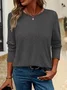 Women Plain Long Sleeve Tee T-shirt Crew Neck Printing Casual Spring/Fall Graphic Tee Top