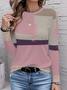 Women Abstract Long Sleeve Tee T-shirt Crew Neck Printing Casual Spring/Fall Graphic Tee Top