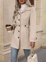 Women Spring/Fall Outerwear Casual Split Joint Plain Long Sleeve Shawl Collar Jacket