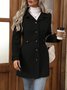 Women Spring/Fall Outerwear Casual Split Joint Plain Long Sleeve Shawl Collar Jacket