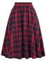 Women Casual Plaid Pleated Spring/Fall Skirt