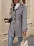 Women Spring/Fall Outerwear Casual Split Joint Plain Long Sleeve Shawl Collar Jacket
