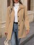Women Spring/Fall Outerwear Casual Split Joint Plain Long Sleeve Shawl Collar Jacket