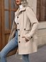 Women Spring/Fall Outerwear Casual Split Joint Plain Long Sleeve Shawl Collar Jacket
